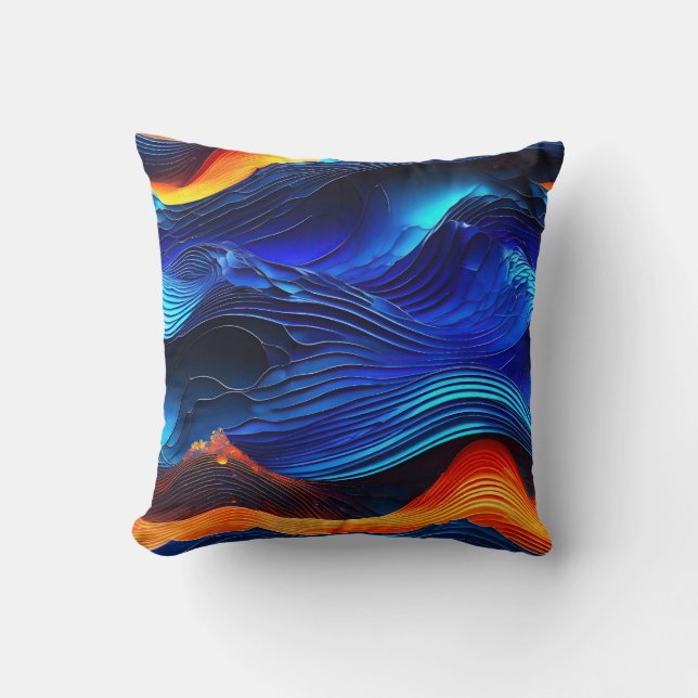 Ocean Lava "Aquaflame" Cushion (Front)
