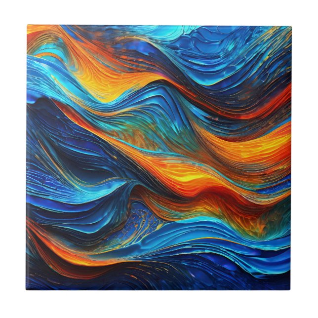 Ocean Lava "Pyroquatic" Ceramic Tile (Front)
