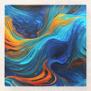 Ocean Lava "Tempestial"  Glass Coaster