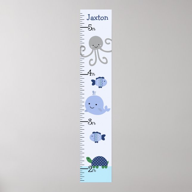 Ocean Life Blue Whale Growth Chart Keep at 8x44! (Front)