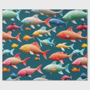 Ocean life fish corals summer vibes Wrapping Paper