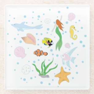 Ocean Life Glass Coaster