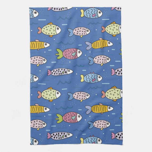 ocean life kitchen towel (Vertical)
