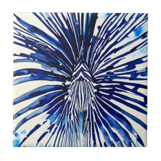 Ocean life lionfish ceramic tile (Front)