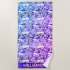 Ocean Life Manta Ray  Monogram Beach Towel