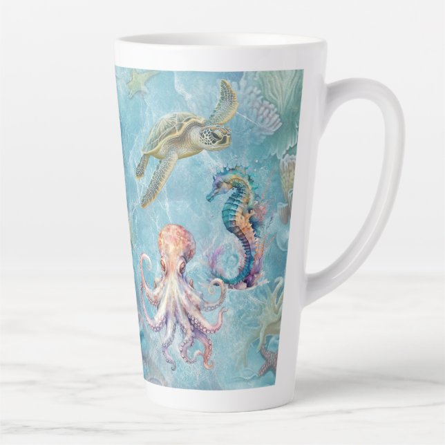 Ocean Life (matching journal available) Latte Mug (Right)