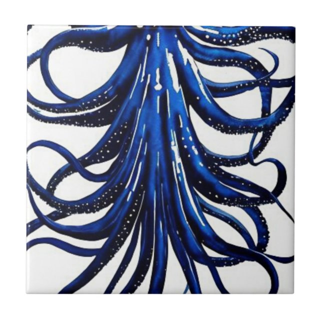 Ocean life octopus ceramic tile (Front)