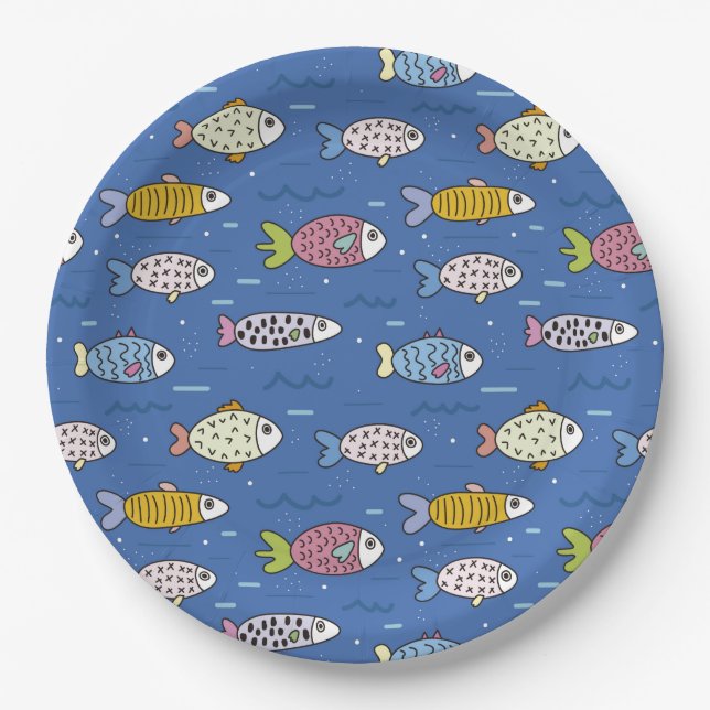 ocean life paper plates  (Front)