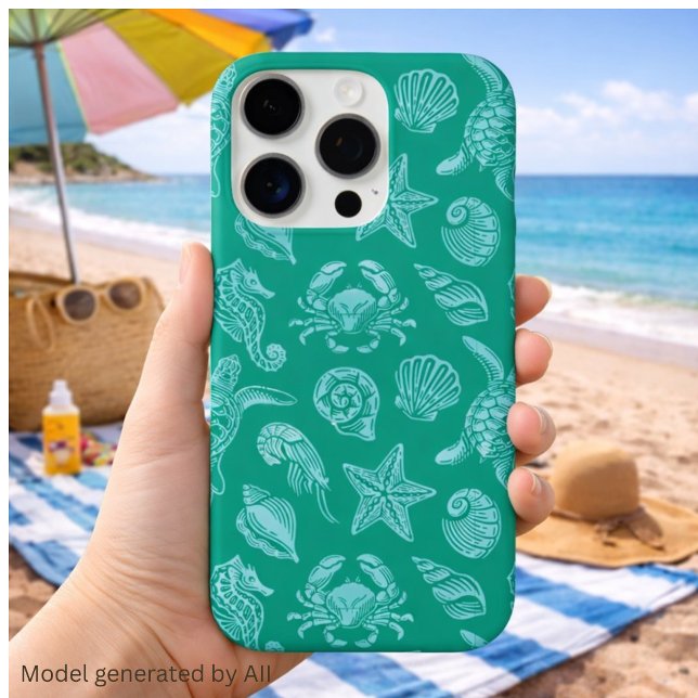 Ocean Life Pattern - Sea Aesthetic  Case-Mate iPhone Case (Creator Uploaded)