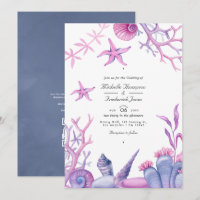 Ocean Life QR Code RSVP Nautical Wedding