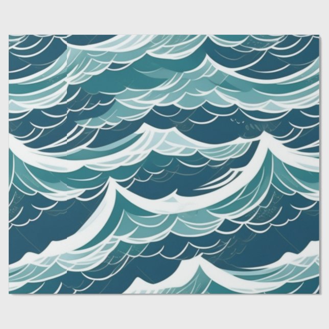 Ocean life waves summer vibes Wrapping Paper (Flat)