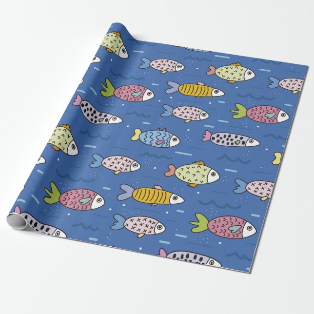ocean life wrapping paper (Unrolled)