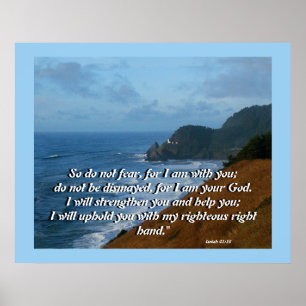 Ocean Lighthouse Isaiah 41:10 Print