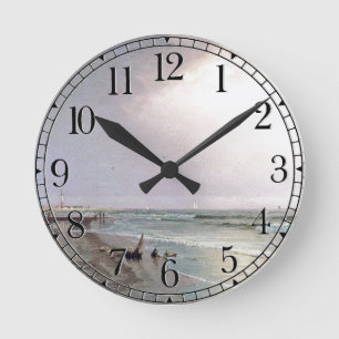 Ocean Lighthouse Waves Beach Shore Wall Clock