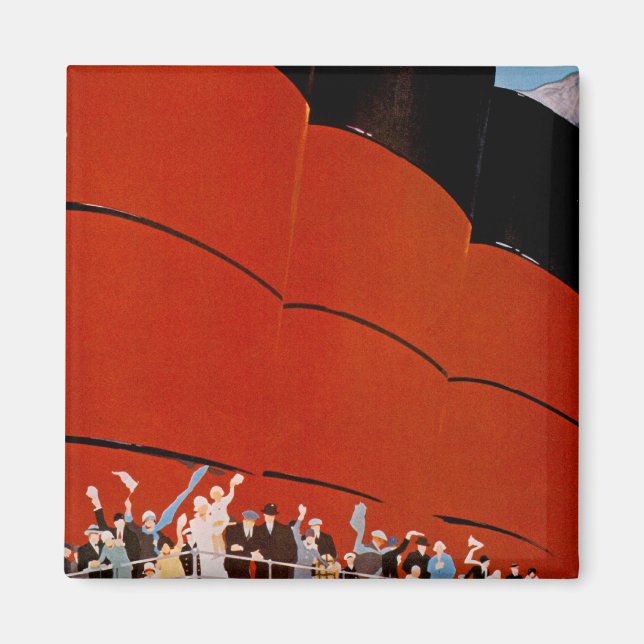 Ocean Liner Bon Voyage Magnet (Front)