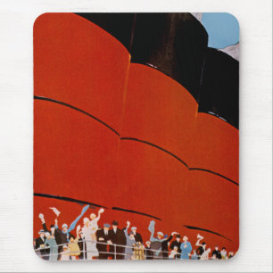 Ocean Liner Bon Voyage Mouse Pad