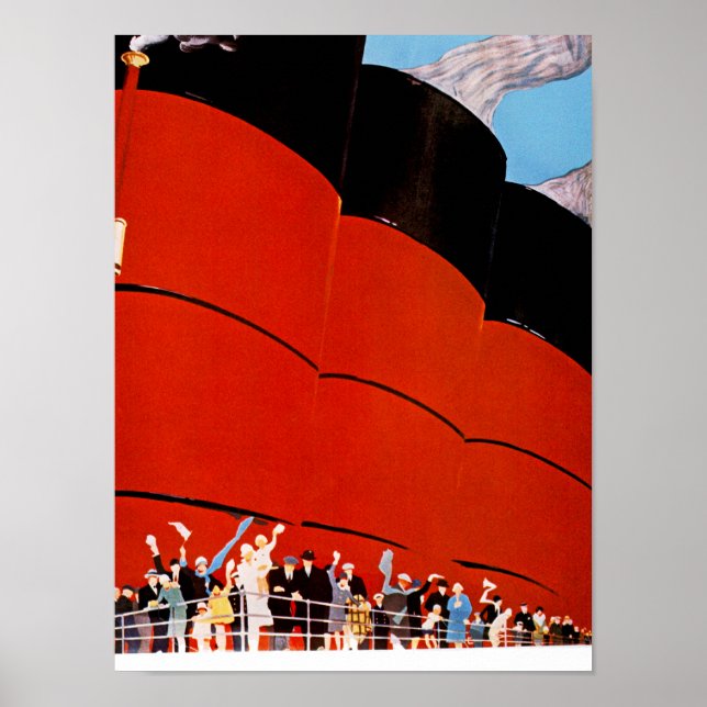 Ocean Liner Bon Voyage Poster (Front)