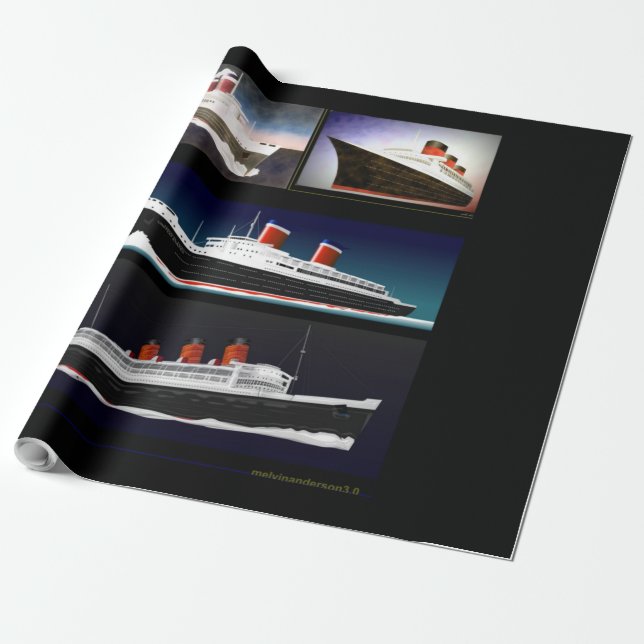 Ocean Liners Wrapping Paper (Unrolled)