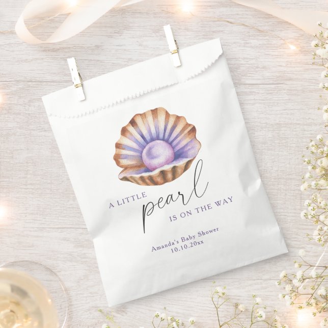 Ocean Little Pearl Under The Sea Baby Shower Favour Bag (Clipped)