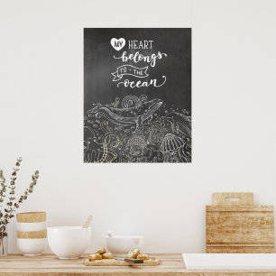 Ocean Love   Chalkboard Poster