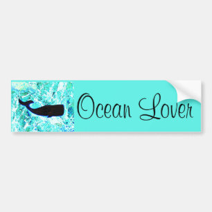 ocean lover whale bumper sticker