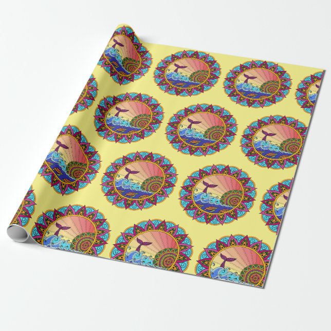 ocean mandala wrapping paper (Unrolled)