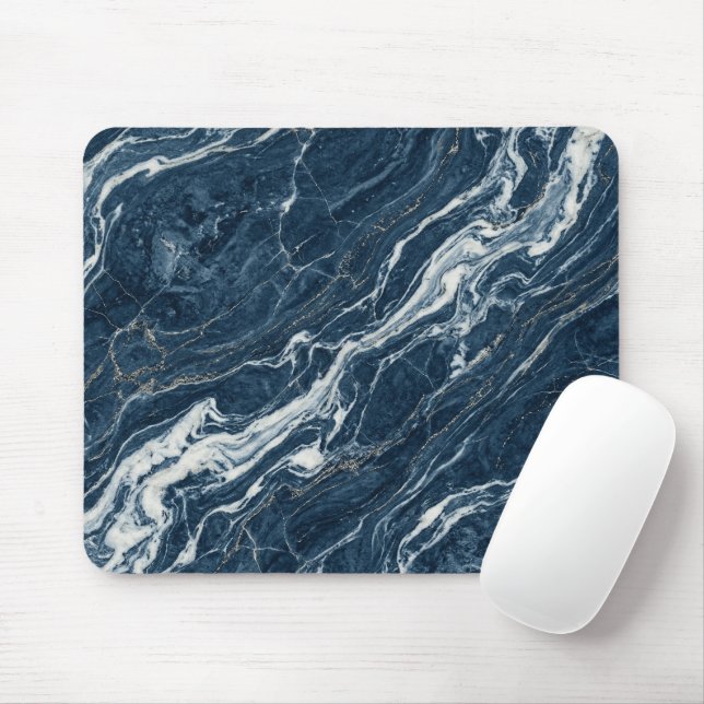 Ocean Marble Pattern Modern Elegant Style Mouse Pad (With Mouse)