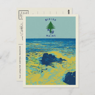 Ocean Maritime Flag Maine USA illustration Postcard