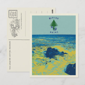 Ocean Maritime Flag Maine USA illustration Postcard