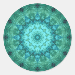 Ocean Medallion Kaleidoscope Classic Round Sticker