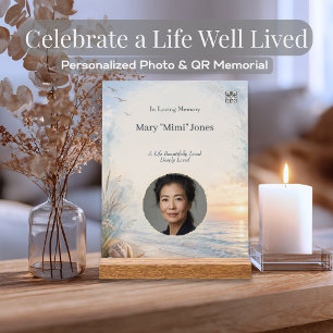 Ocean Memorial Acrylic Plaque with Custom Photo Sign