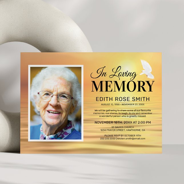 Ocean Memorial Service | In Loving Memory Photo Invitation (Creator Uploaded)