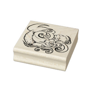 Ocean Mermaid Flower                               Rubber Stamp