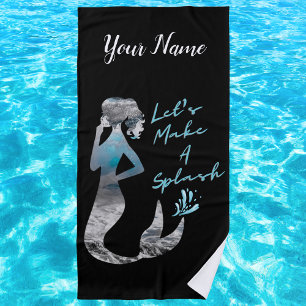 Ocean Mermaid Let's Make A Splash Beach Towel