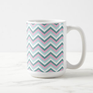 Ocean Mist Chevron Pattern Coffee Mug