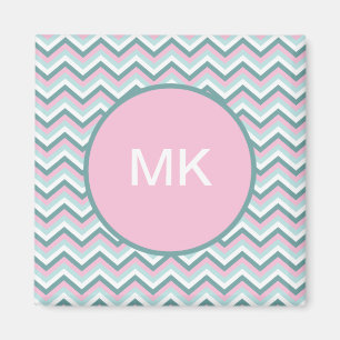 Ocean Mist Chevron Pattern Magnet