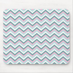 Ocean Mist Chevron Pattern Mouse Pad