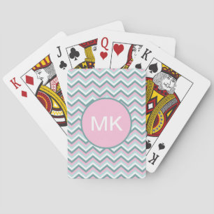 Ocean Mist Chevron Pattern Playing Cards