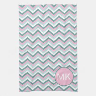 Ocean Mist Chevron Pattern Tea Towel