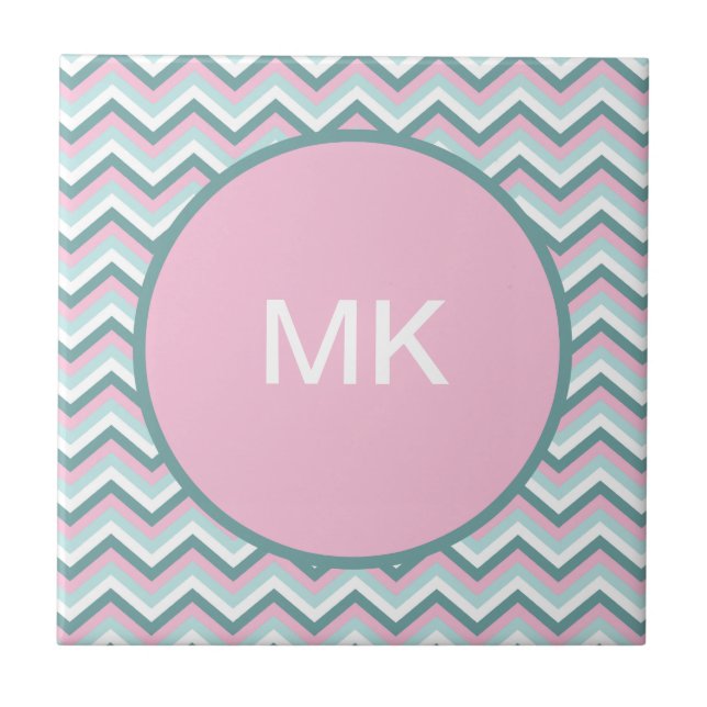 Ocean Mist Chevron Pattern Tile (Front)