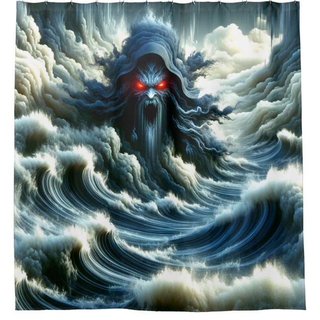 Ocean Monster Shower Curtain (Front)
