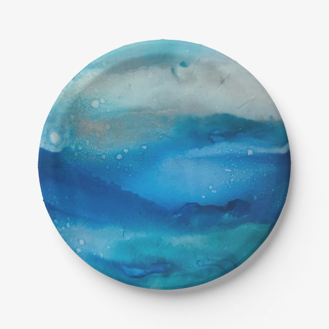 Ocean Moods Paper Plates | Style #4 | Beachy Vibes (Front)
