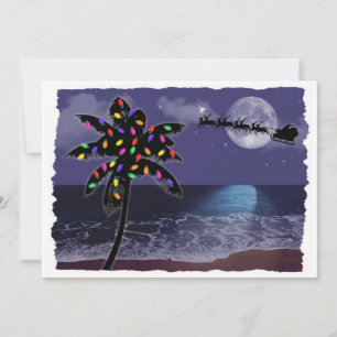 Ocean Moonlight Christmas Holiday Invitation