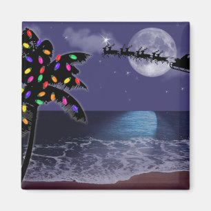Ocean Moonlight Christmas Holiday Magnet