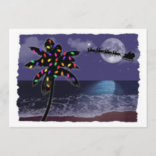 Ocean Moonlight Christmas with Santa Invitation