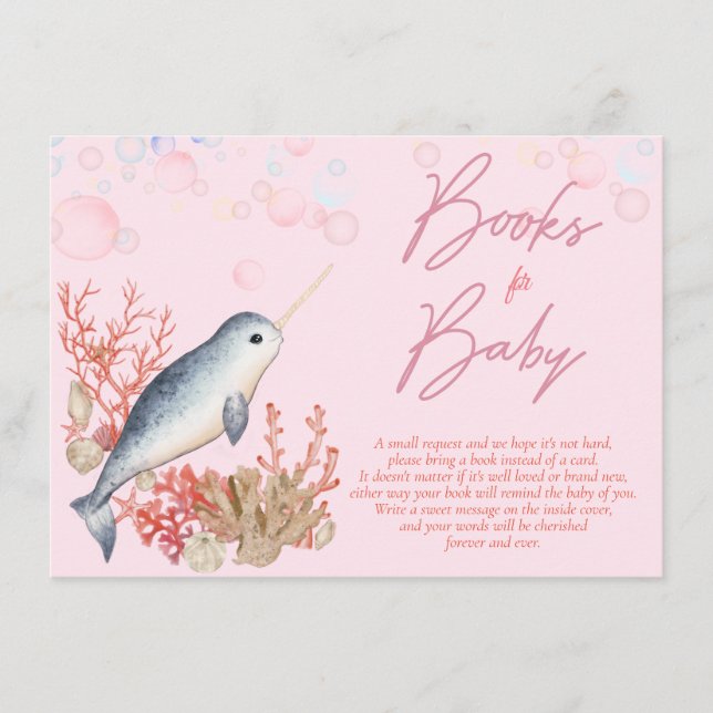 Ocean Narwhal seashells Books for Baby Enclosure Card (Front)