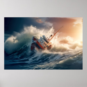 Ocean Nature Force Unleash Power Earth Disaster Poster
