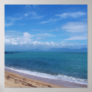 ocean, nature, water, sky, travel, beach, poster