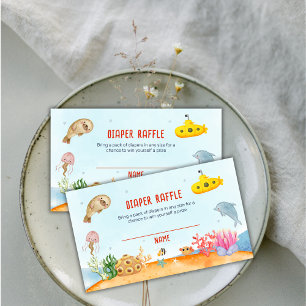 Ocean Nautical Marine Diaper Raffle Baby Shower  Enclosure Card