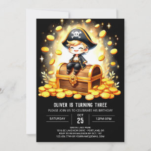 Ocean Nautical Pirate Birthday Invitation
